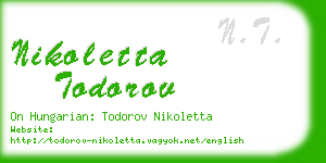 nikoletta todorov business card